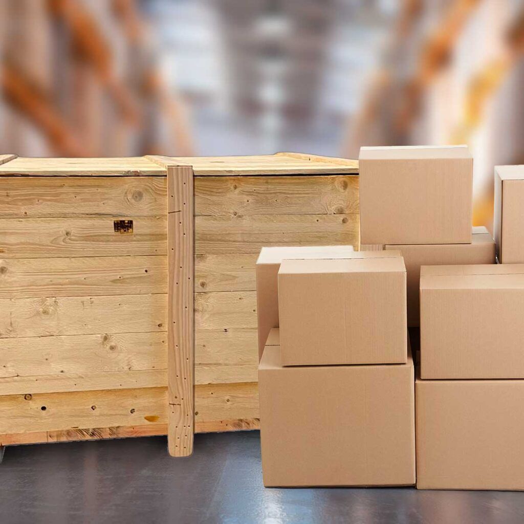 Embalajes. Cajas de cartón y madera